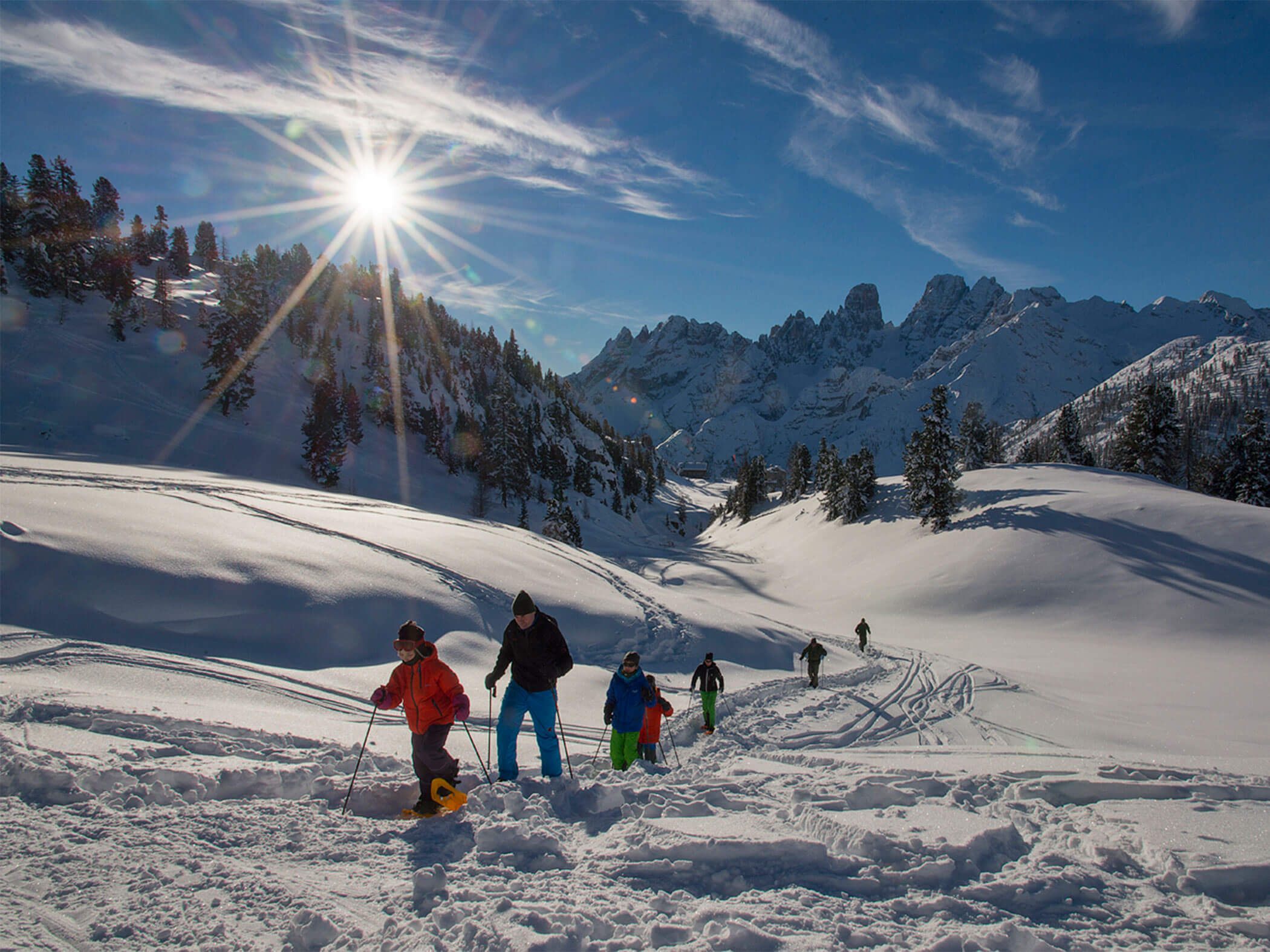Escursione con le racchette da neve